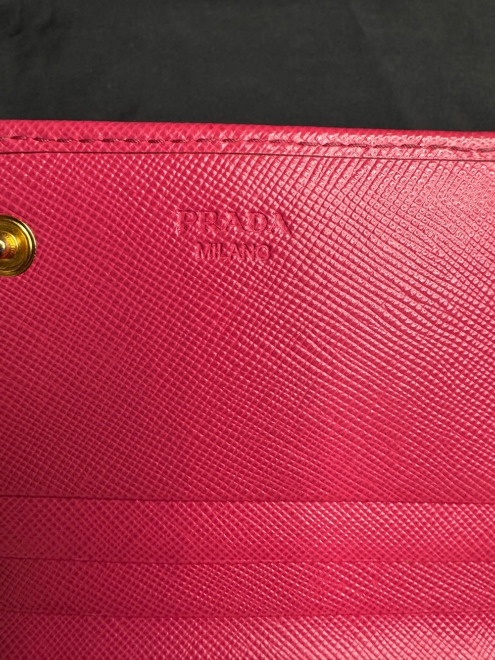 Prada Pink Saffiano Fiocco Continental Bow with Gold Logo Wallet - Picture 11 of 16